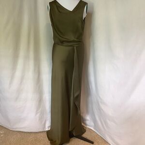 BHLDN Olive Green Epsen Dress